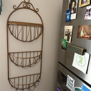 Elegant Bronze Wall-Mounted Basket Organizer